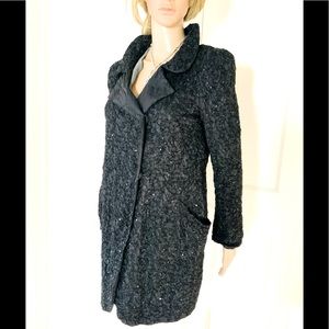 Ermanno Scervino black ruched embellished jacket 42